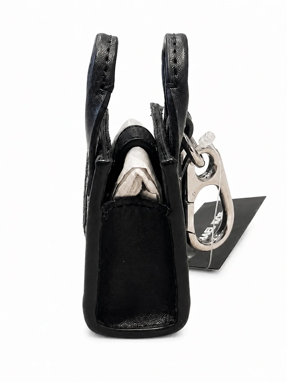 Michael Kors Black/Admiral Blue MK Logo Mini Tote Keychain